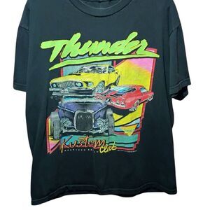 Vintage John Galt Garage Racing Kustom Club 1984 Large Black T-shirt